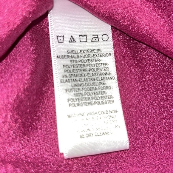 Dress the Population Mira Ruffle Hem Hibiscus Pink Dress Medium - Picture 12 of 13